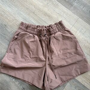 Danskin Tan High Waist Shorts Elastic Waistband Lightweight